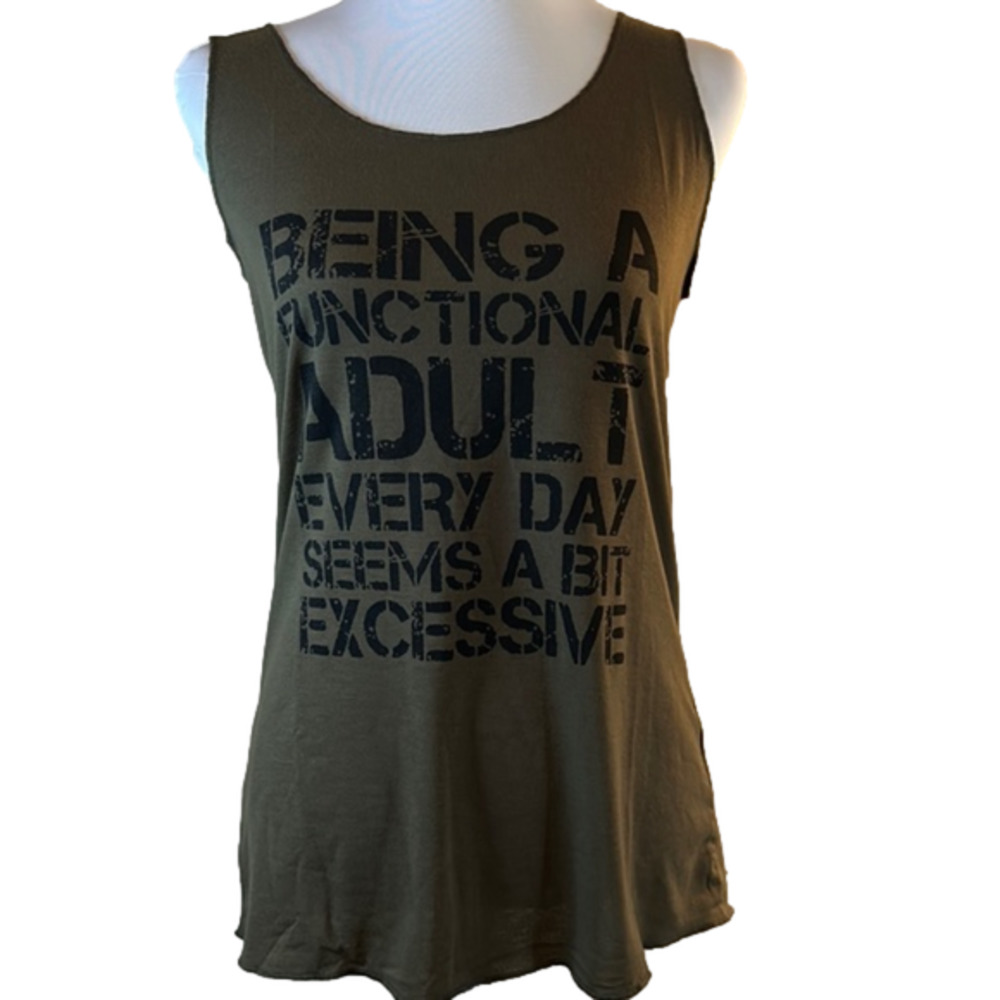 Women’s Olive Muscle Tank - Small